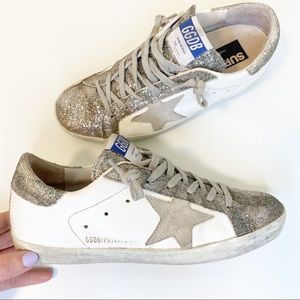 GOLDEN GOOSE Deluxe Brand Glittery Superstars Shoes Sneakers mermaid 38 ggdb